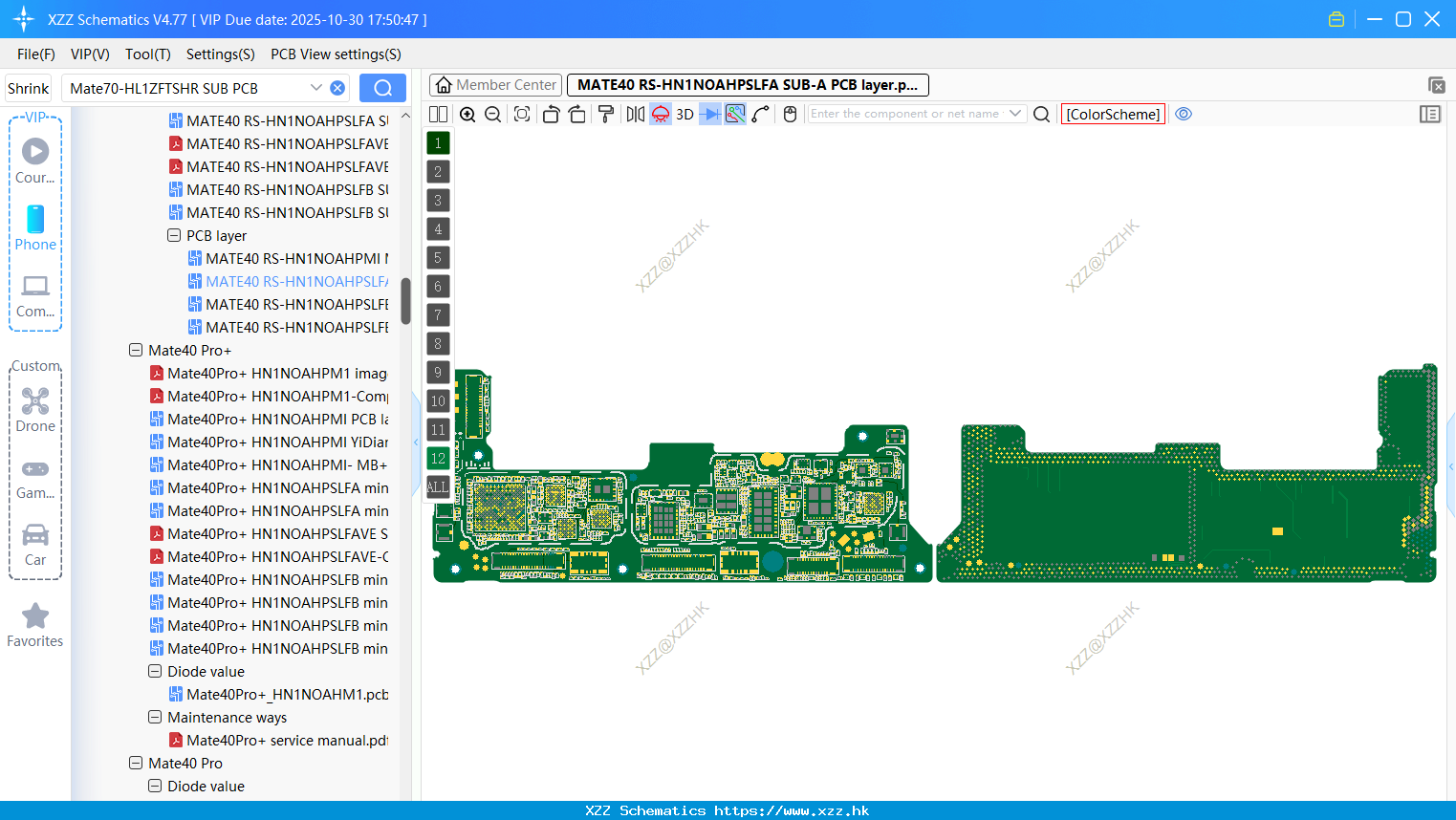 Huawei MATE40 RS-HN1NOAHPSLFA SUB-A PCB Layer